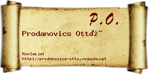 Prodanovics Ottó névjegykártya