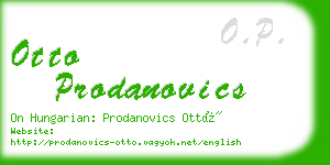 otto prodanovics business card